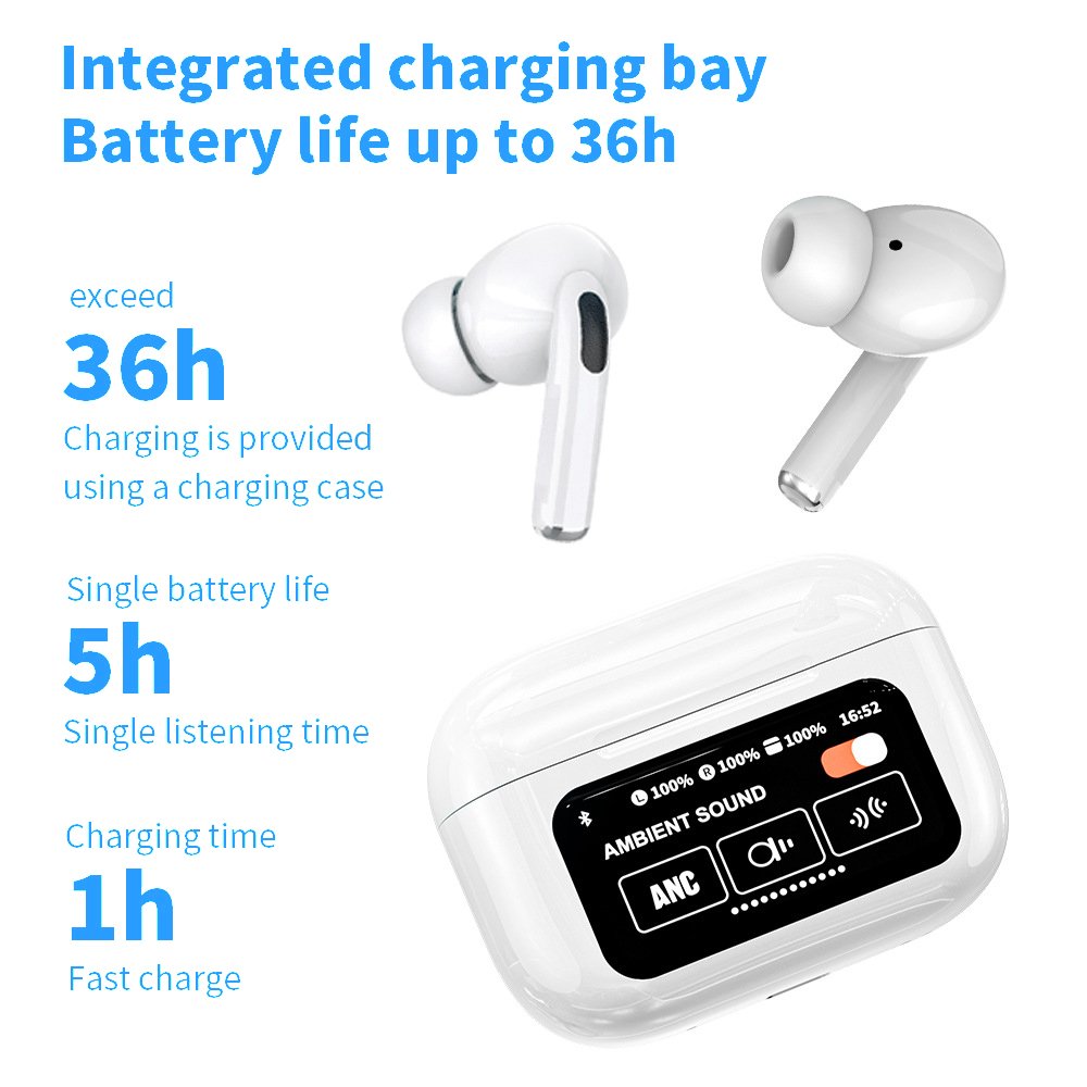 Best Price Hot Selling A9 Pro 2024 Model TWS ANC Earphones With Intelligent Touch Display Screen