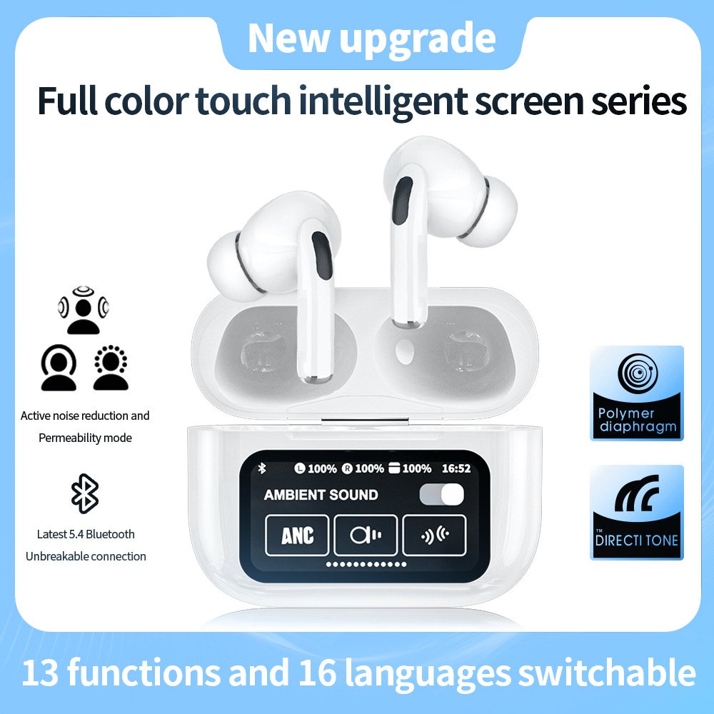 Best Price Hot Selling A9 Pro 2024 Model TWS ANC Earphones With Intelligent Touch Display Screen