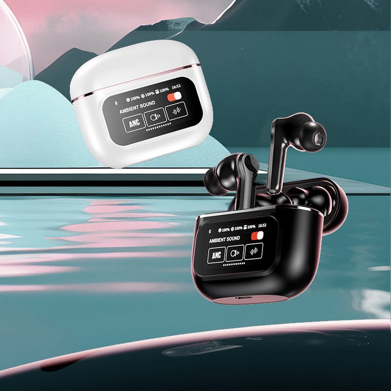 TWS Wireless Earphone Smart TWS Earbuds With LED Touch Screen ANC Noise Cancelling In Ear Earbud Bluetooth Earphone For Iphone