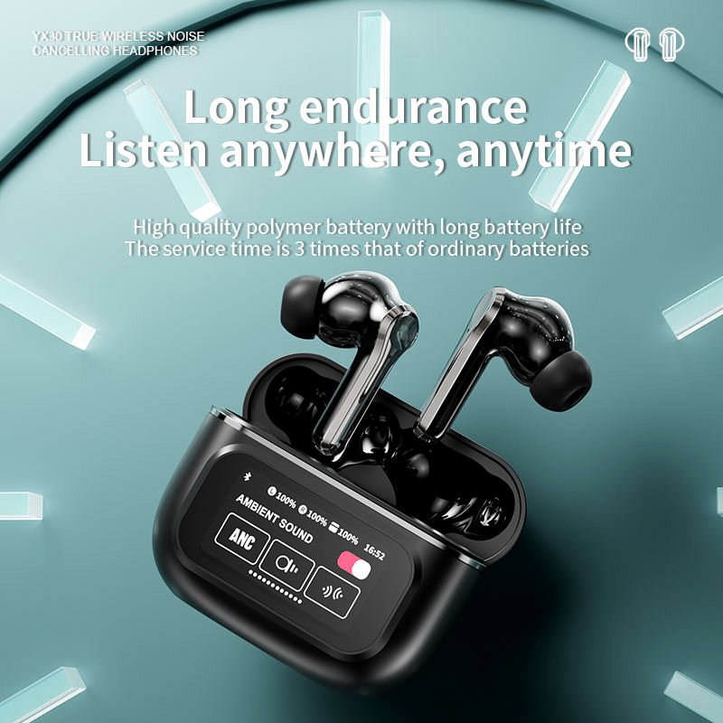 TWS Wireless Earphone Smart TWS Earbuds With LED Touch Screen ANC Noise Cancelling In Ear Earbud Bluetooth Earphone For Iphone