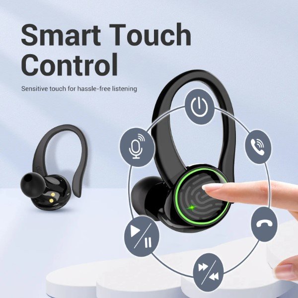 Bluetooth earphone C16 ENC noise cancelling double mic tws earphone BT5.3 earhook sports wireless digital display headphone C16