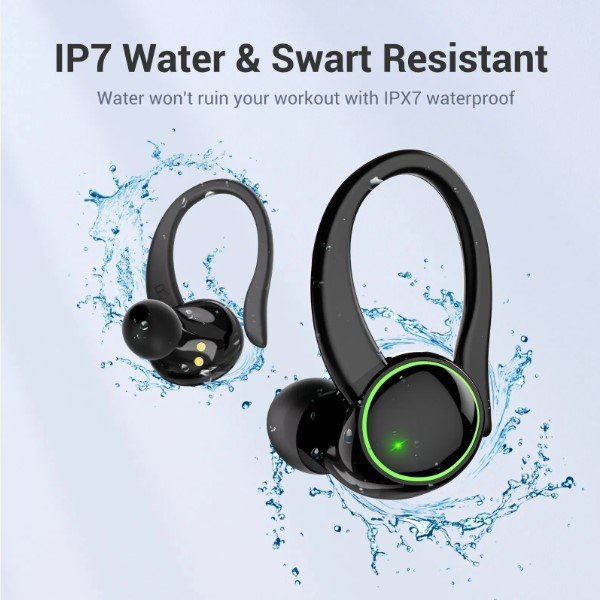 Bluetooth earphone C16 ENC noise cancelling double mic tws earphone BT5.3 earhook sports wireless digital display headphone C16