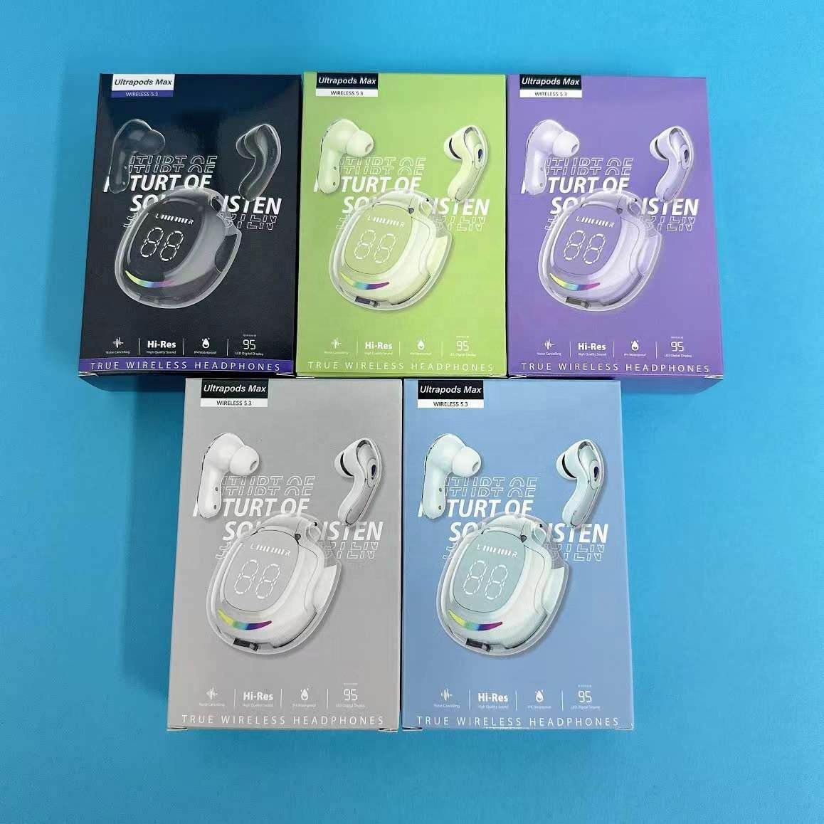 New BT5.3 Earbuds Clear Transparent Air40 ENC Noise Canceling True Wireless Stereo In-ear Headset Ultrapods max TWS Earbuds