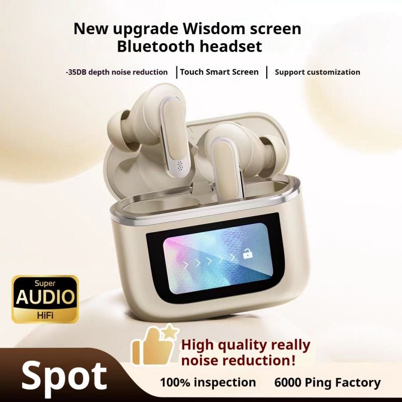 Original Type C charge v8 touch screen ANC ENC high quality noise cancellation tws earphone with Deep Bass Sound for Sports