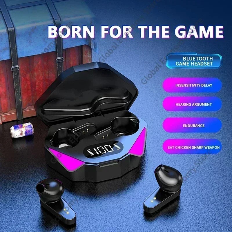 Factory Price Game Earphones X15 TWS Wireless BT Digital Display Low-latency In-ear Noise reduction Headphones Sports Earbud