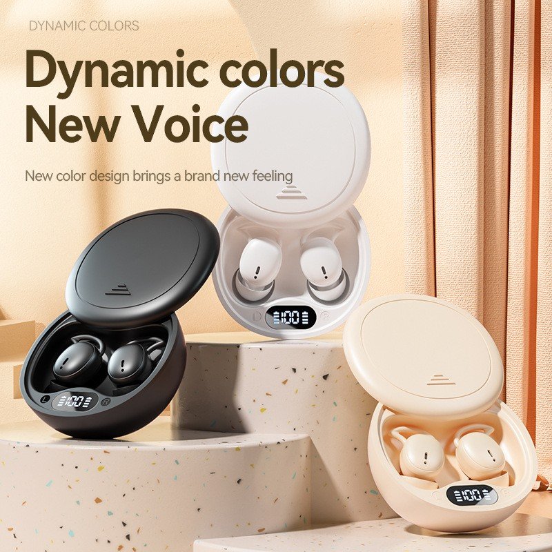 M73 Factory Wholesale Sleep Earphones High Fidelity Sound Quality Headphones Mini True Wireless M73 LED Power Digital Display
