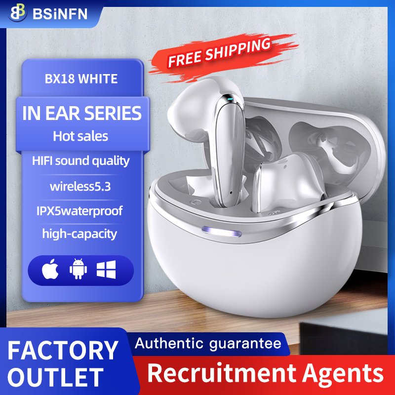 Earless cap design TWS Wireless Headphone 5.3 Earphone Noise Cancelling Gaming Headset Stereo Sound Music In-ear earphone