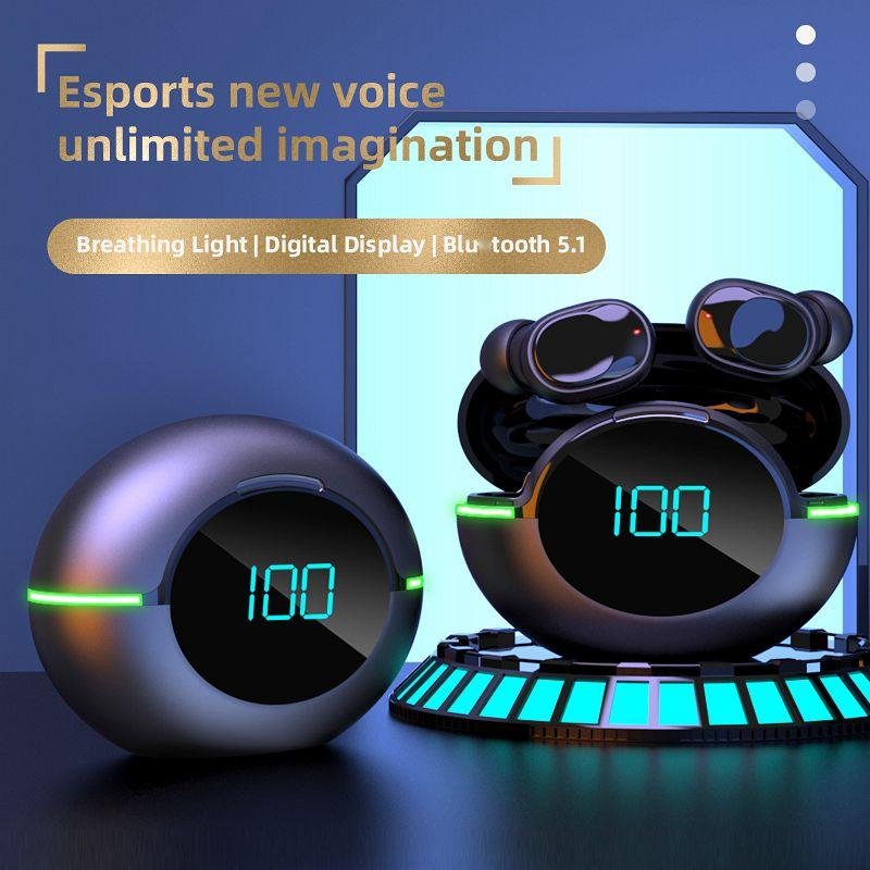 New Y80 Tws Mini In-ear Headphones LED Digital Display Low Latency Blue Tooth Earphones Wireless Game Earbuds