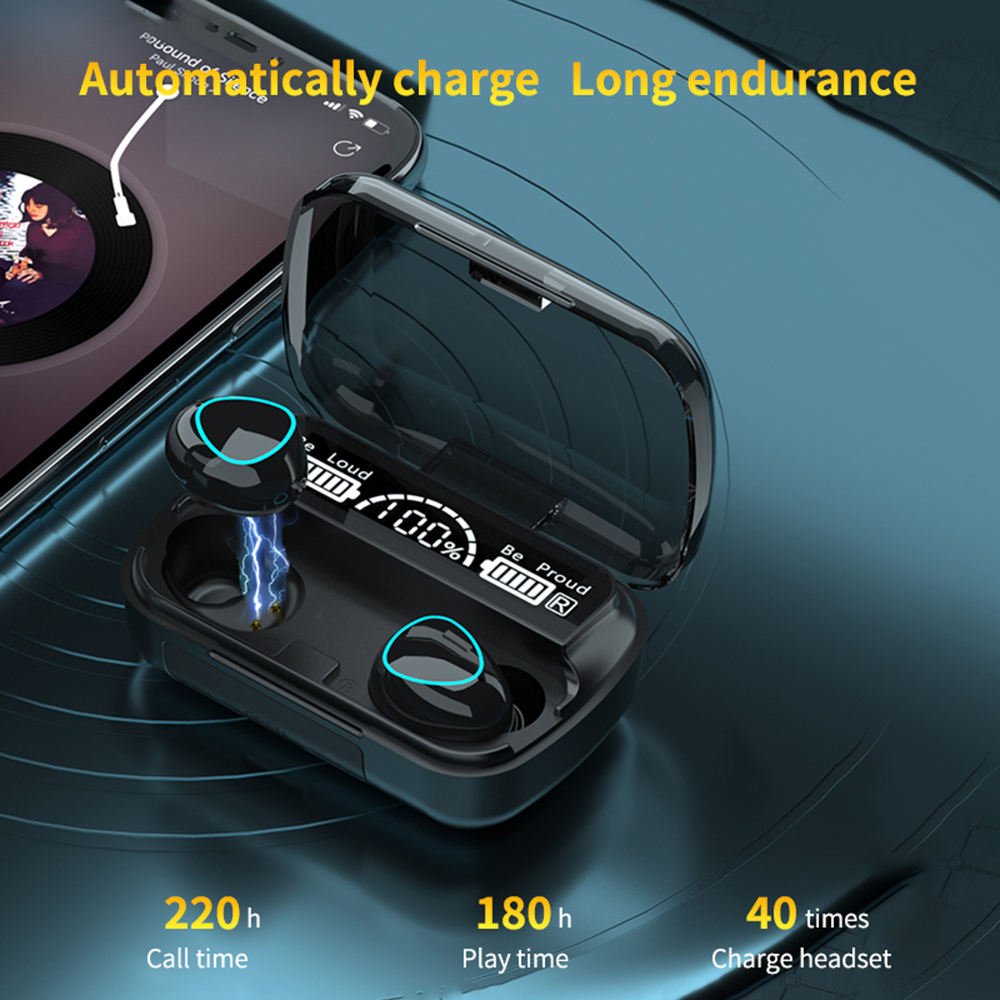 US EU Warehouse M10 TWS Pro2 Headset Active Noise Cancelling In-Ear Earphones with LED Battery Indicator Gen2 Gen3