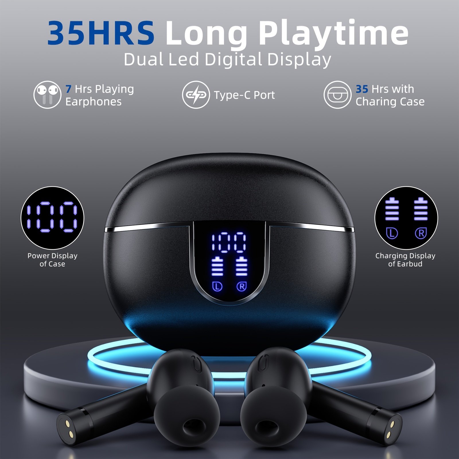 Gaming In-Ear Headphones Noise cancelling Earphones Type c Earbuds Ear hook Headsets Open ear TWS Headphones for iPhone Android