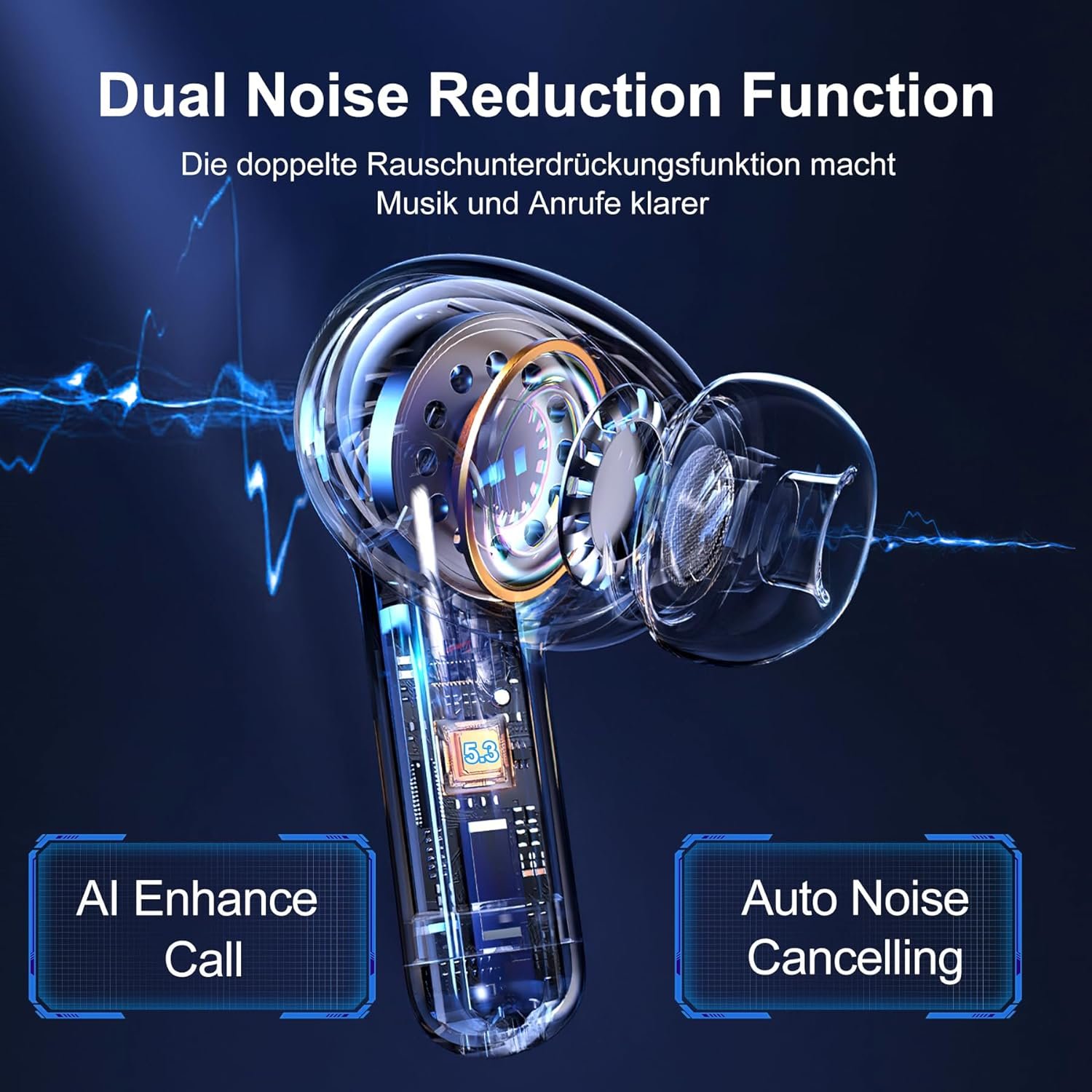 German Bluetooth headset sport noise cancellation without delay for Xiaomi Apple
