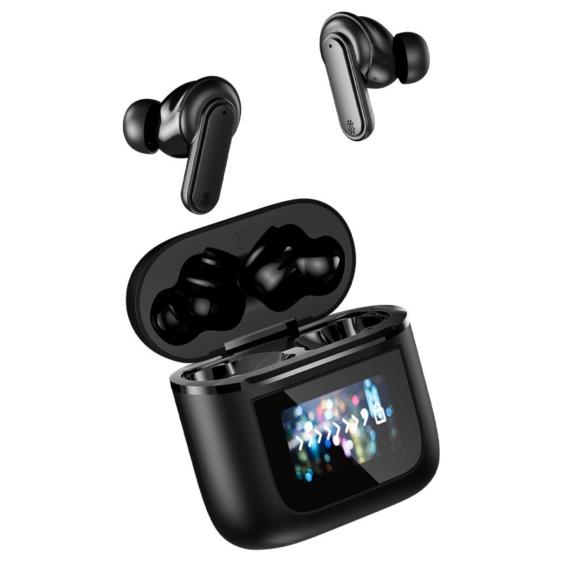 TWS earbus anc headphones wireless earbuds Smart LCD touch screen ENC Noise Cancelling fast charge earphones