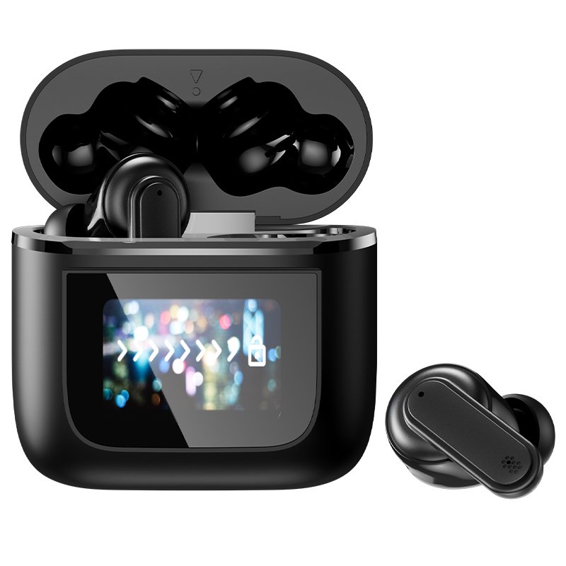 TWS earbus anc headphones wireless earbuds Smart LCD touch screen ENC Noise Cancelling fast charge earphones