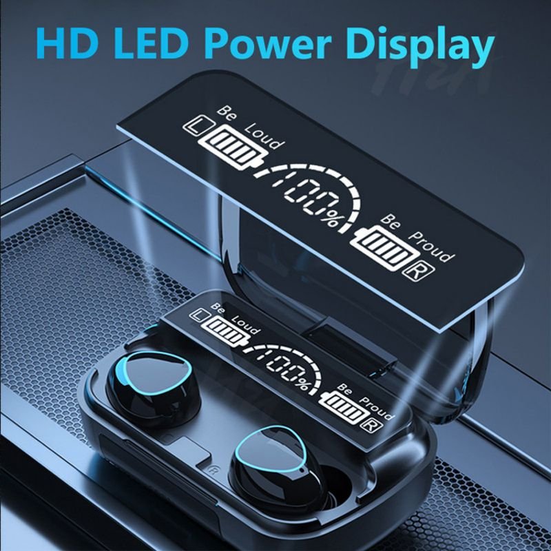 M10 100 Pack Power Bank TWS Earbuds True Wireless Stereo BT 5.3 Headphones LED Screen Non-Noise Cancelling TWS Earphones