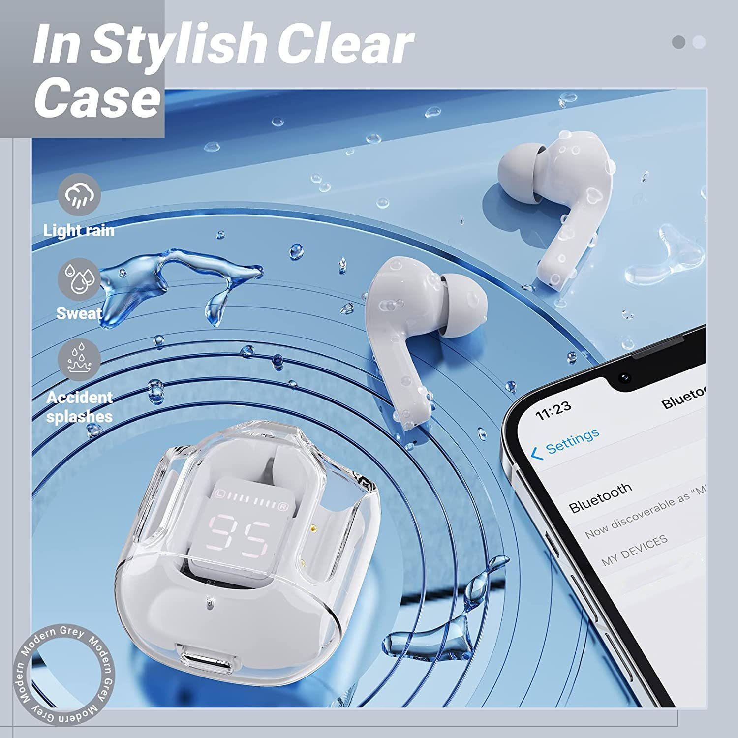 Hot Transparent Air31 Tws Earbuds Crystal Mini Airbuds Bt5.3 Wireless Earphone Headphone Pods Auriculares Audifonos Air 31