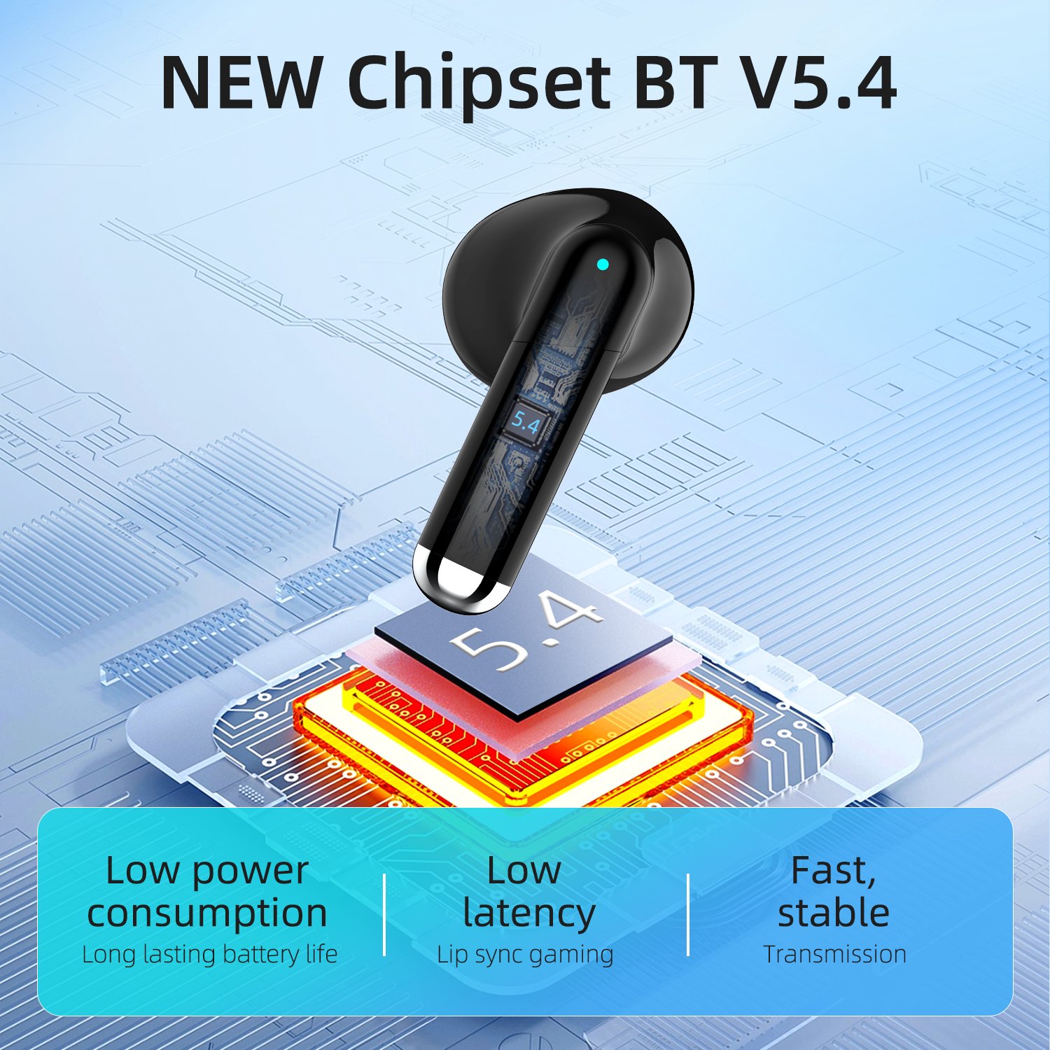 TWS Wireless 5.3 Earphone with microphone Earbuds ENC Noise Cancelling Earbuds Sport Stereo Earphone handsfree