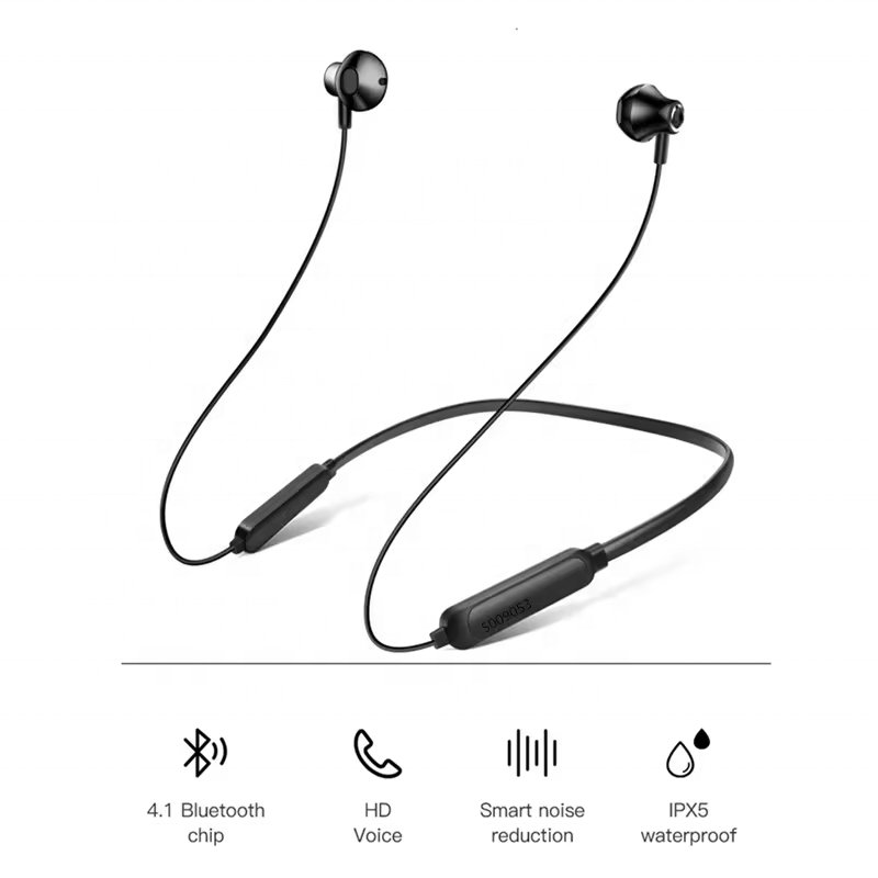 Dodoup S9 Neckband Headphones 9D Noise Reduction HIFI Stereo Hanging Ear Earphones Earbuds