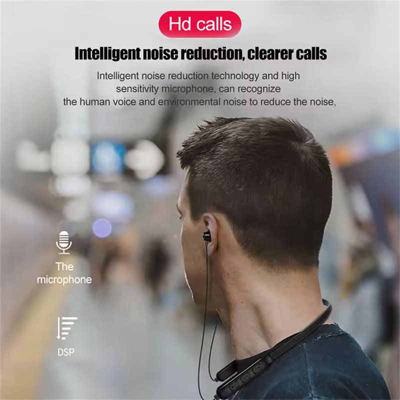 Dodoup S9 Neckband Headphones 9D Noise Reduction HIFI Stereo Hanging Ear Earphones Earbuds
