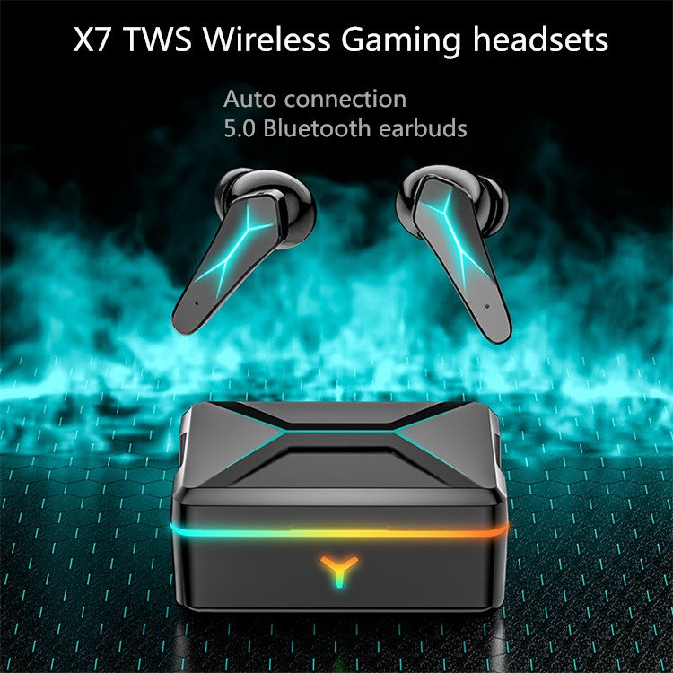 Sport Led Display Earbuds Noise Cancelling HD Bass Earphones X7 Tws Wireless Headphones Auriculares Blue tooth Gaming Headset