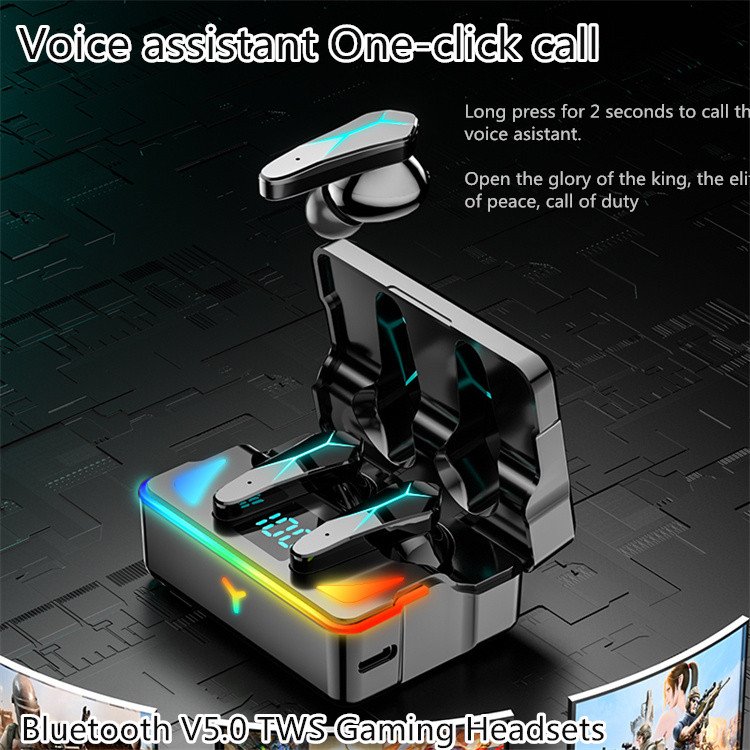 Sport Led Display Earbuds Noise Cancelling HD Bass Earphones X7 Tws Wireless Headphones Auriculares Blue tooth Gaming Headset