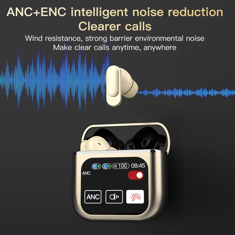 Se60 Tws Earphones Anc Enc Lcd Touch Screen True Wireless Earphones With Noise Cancelling Sport Earbuds Se 60