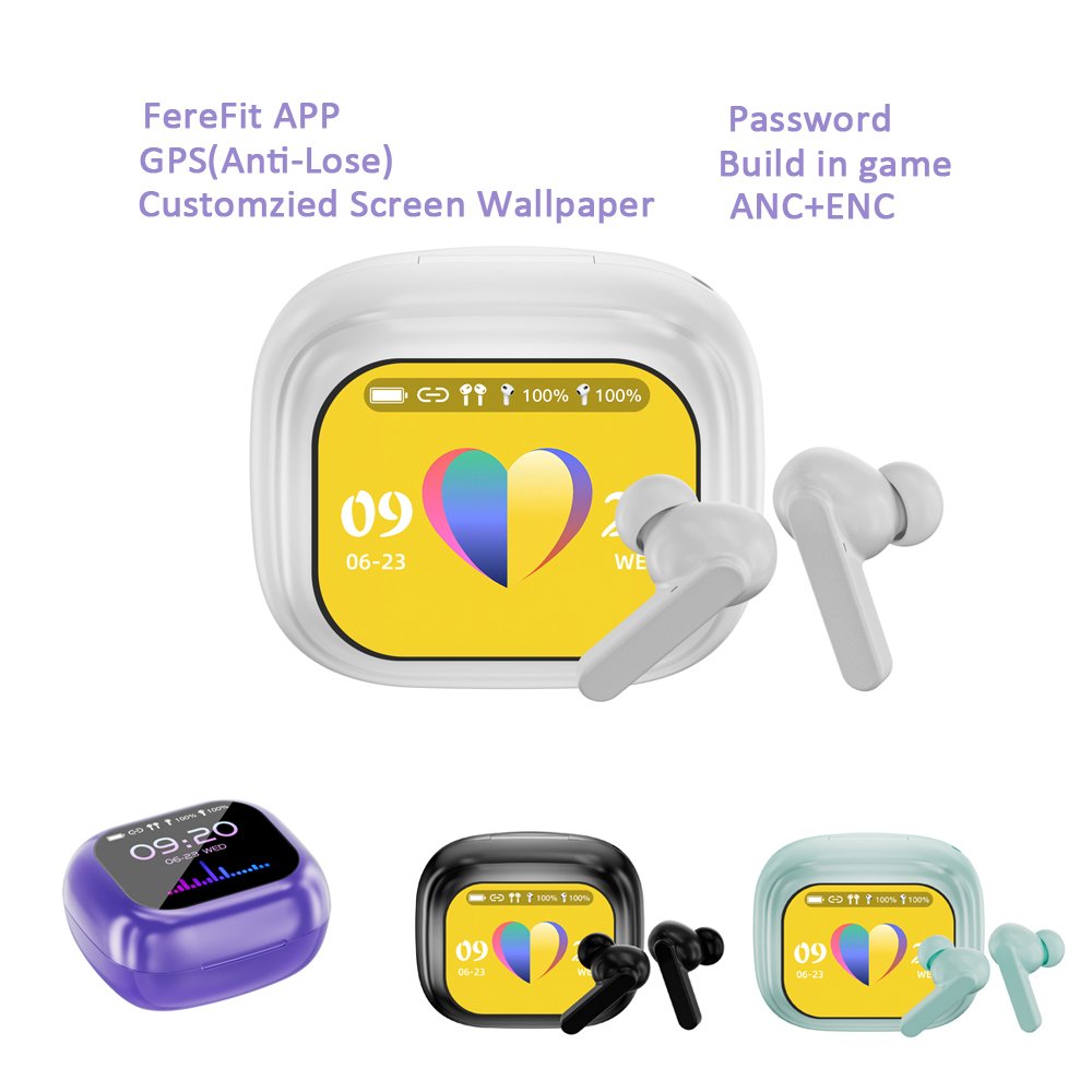 WT-7 Earburds A10 A11 Pro Screen Touch Screen TWS In-Ear ANC ENC Wireless earphone BT Screen LED Touch Noise GPS Earburds