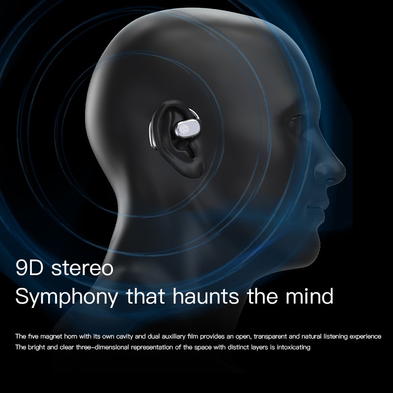 Bone Conduction Ows Open Wireless Ear Sports Headphone Earbuds Bt5.3 Wireless Ear Clip Earphone