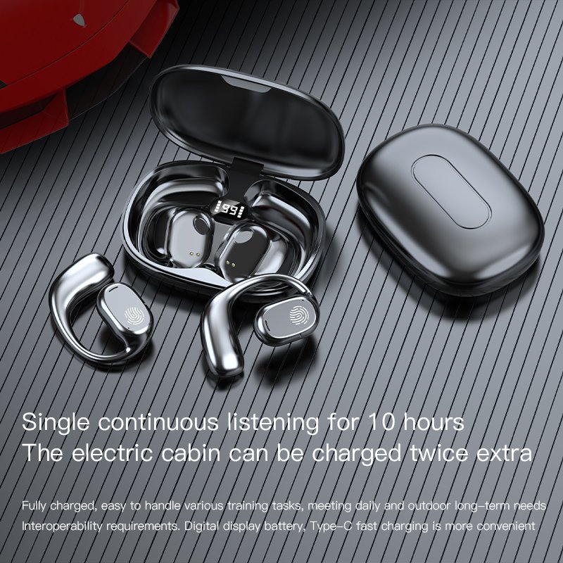 Bone Conduction Ows Open Wireless Ear Sports Headphone Earbuds Bt5.3 Wireless Ear Clip Earphone