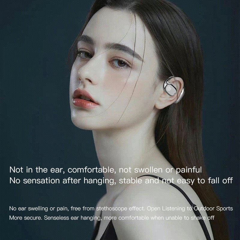 Bone Conduction Ows Open Wireless Ear Sports Headphone Earbuds Bt5.3 Wireless Ear Clip Earphone
