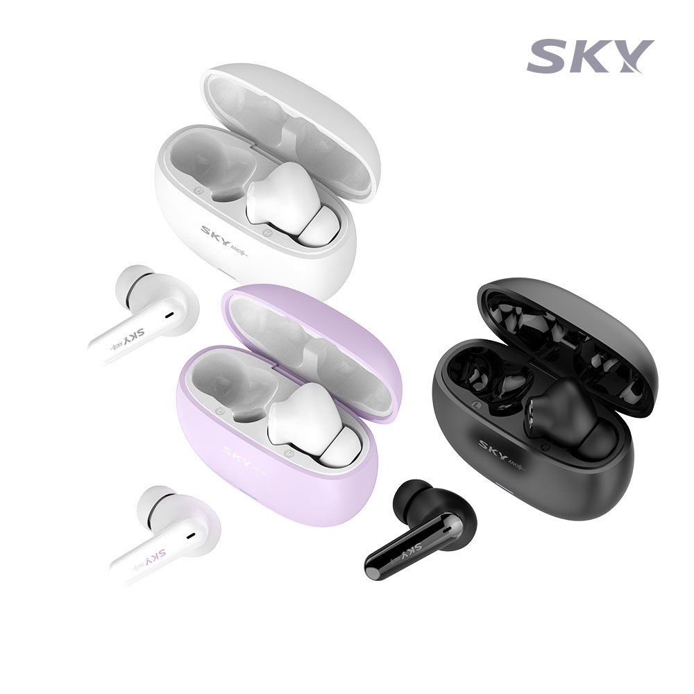 SKY bluetooth earphone noise cancelling ABS Compact design black,white,Purple Water-resistant SKY-S4