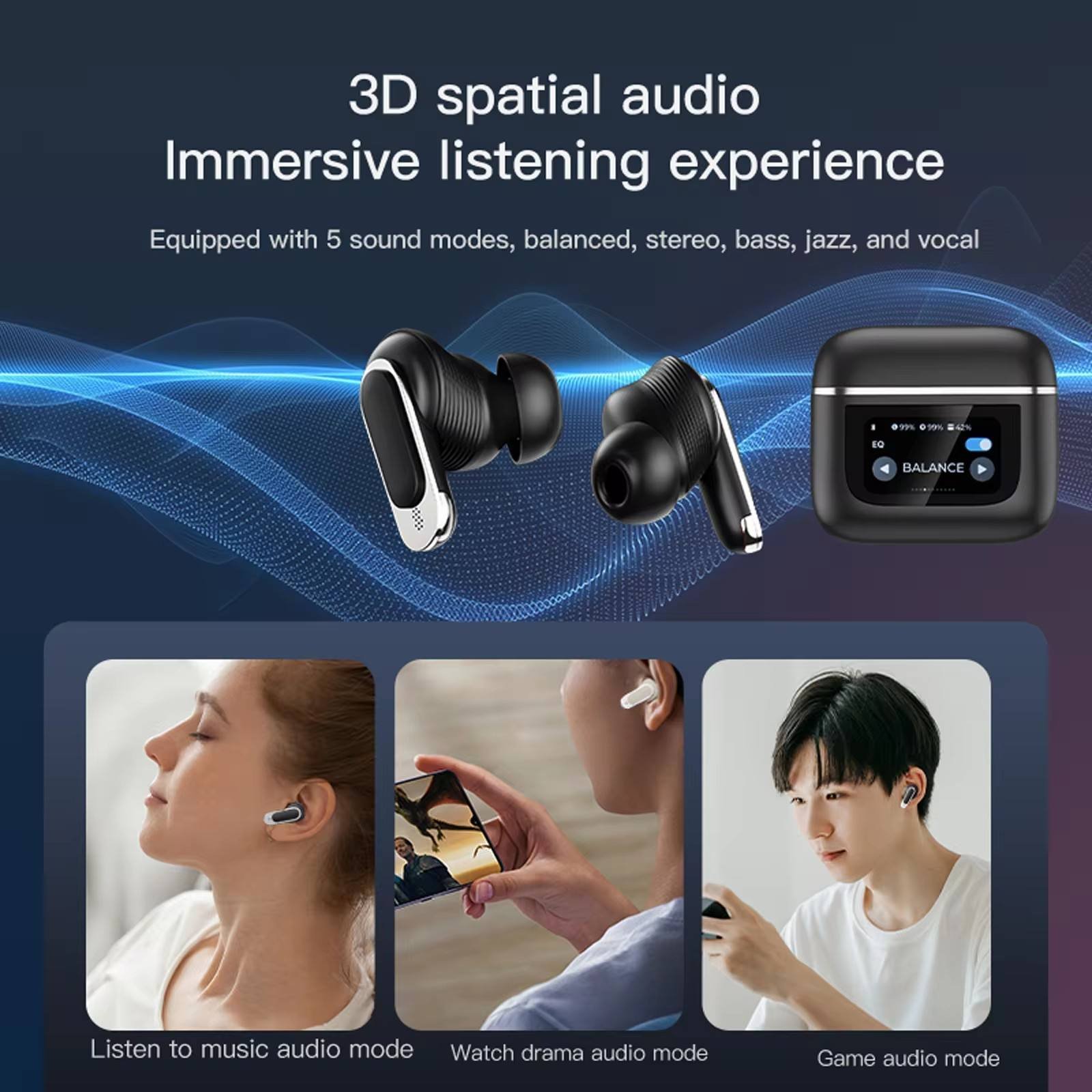 2024 ANC Touch Led Earbuds air NEW Buds2 Pro True Wireless Earphones For jbl tour pro 2 3