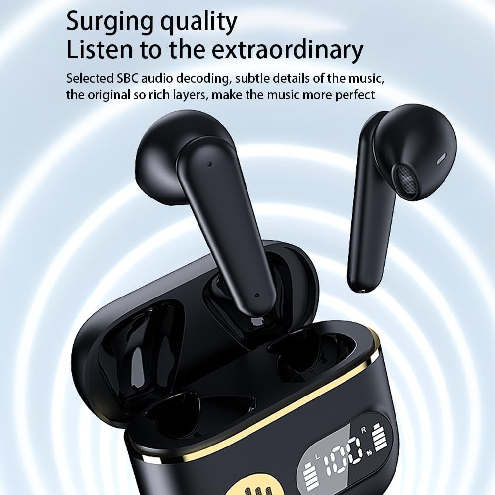 Apple Chipset Wireless Earbuds Immersive HiFi Sound In-Ear Stereo Headphones Built-In Microphone Charging Case Digital Display
