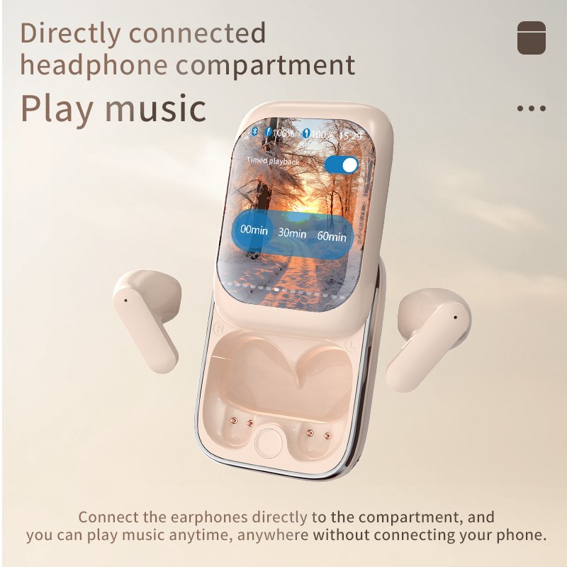 2024 New G9 Wireless LED Full Color Touch Screen Earbuds Slide Charger Earphones with Music Game Mode and Other APP Functions