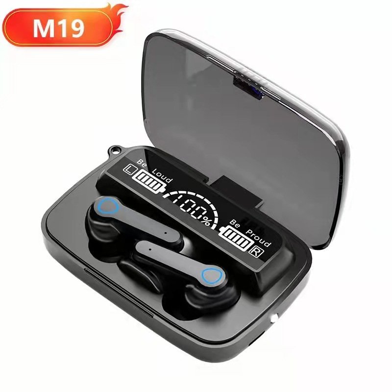 M19 Sport Headset TWS Earphones with Power Bank Waterproof LED Display Mirror Auriculares Wireless Sport Headphones