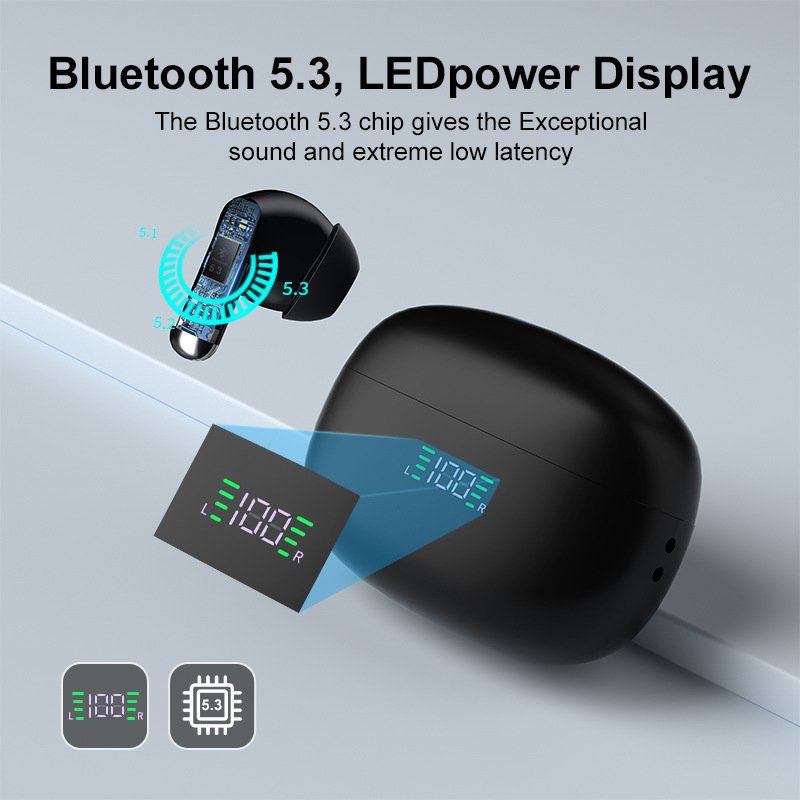 Trending Electronics Noise Cancelling Headset ANC Earphones Gaming In-ear Headphones for Apple LED Display TWS Wireless Earbuds