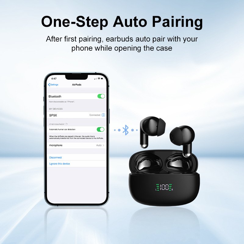 Trending Electronics Noise Cancelling Headset ANC Earphones Gaming In-ear Headphones for Apple LED Display TWS Wireless Earbuds
