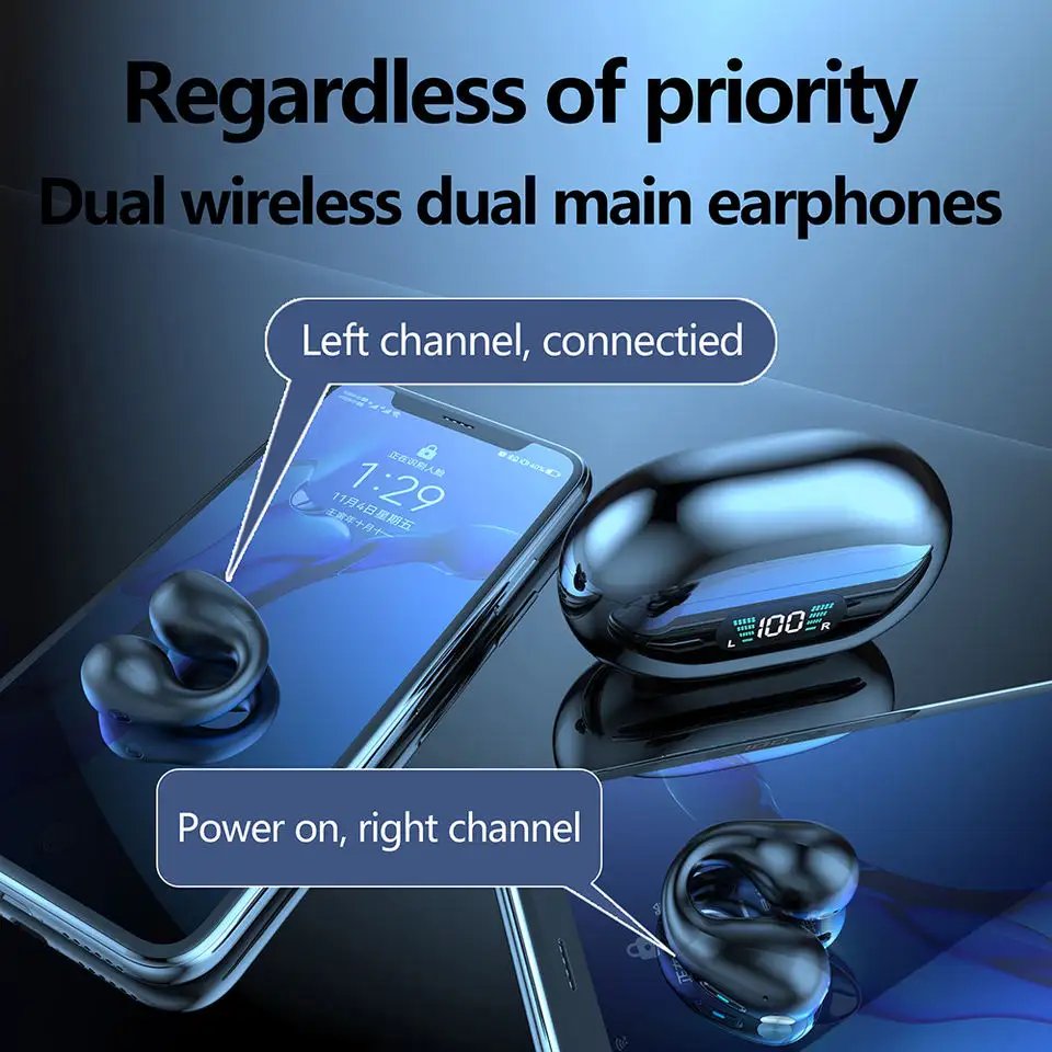New Noise Cancelling TWS Earbuds In-Ear Sports Earhook Touch Control BT5.2 TWS Wireless Gaming In-Ear Earphones Q80