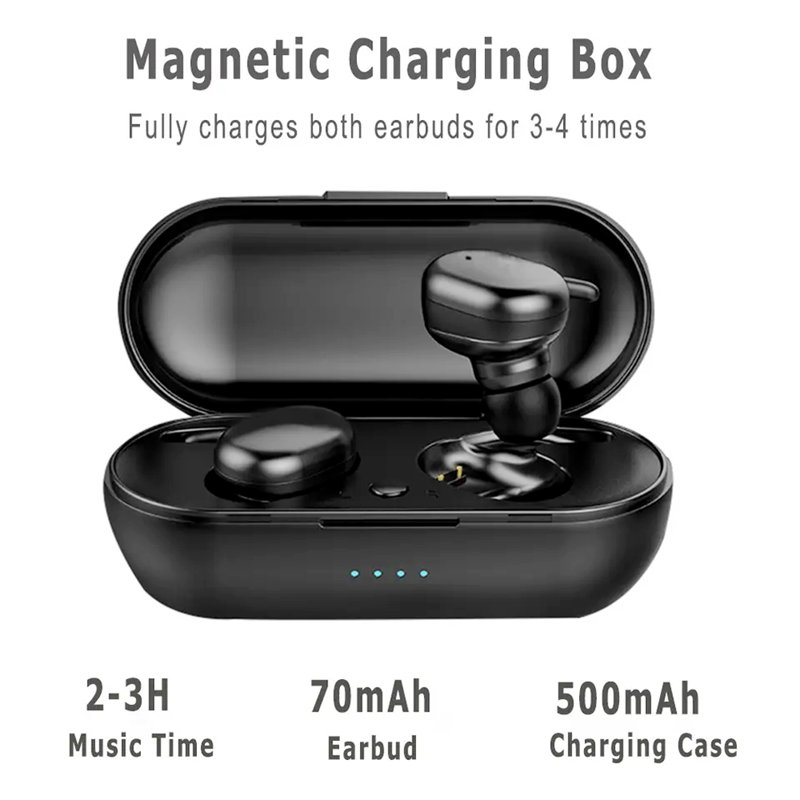 Super Mini Headphones Y30 TWS BT 5.0 Wireless Earbuds Headsets Music Sports Gaming In-ear Earphones With Charging Case