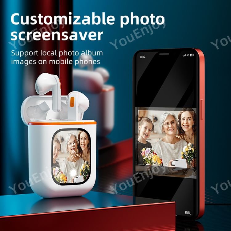 good reputation Stylish Promotional Wireless Smart Screen Noise Cancelling TWS Headphones with Touch Screen