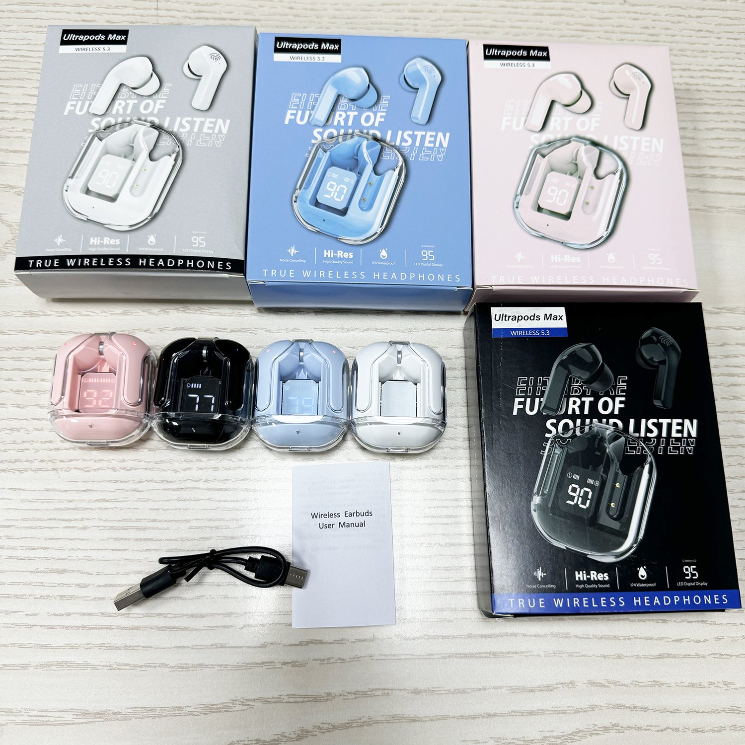 Air31 Transparent Crystal ENC Noise cancelling Earphones & Headphones Auriculare inalambrico Gaming Air 31 TWS Wireless Earbuds