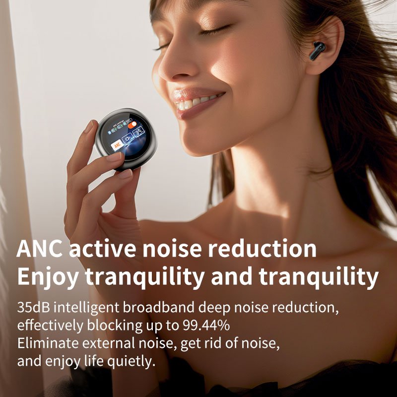 Innovative LX30 ANC Touch Screen Active Noise Cancelling Earbuds Wireless 5.4 Earphones In Ear Sports Headphones ENC TWS