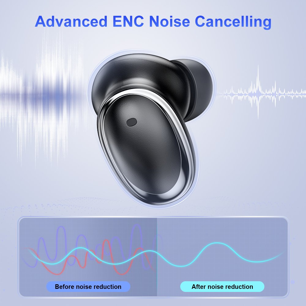 New Bee 2023 New Trend TWS BT 5.2 ENC Noise Cancelling Ear Phone Handsfree True Wireless Earbuds Stereo Mini Headphones Earphone