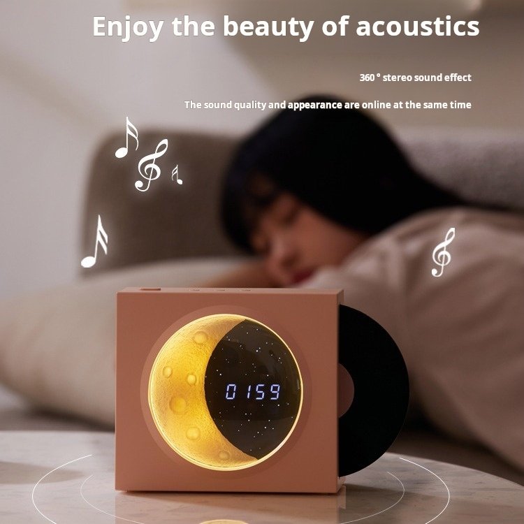 Retro Vinyl Record Player Speaker TF Card Music Bluetooth Audio USB Charging Moon Noise Cancelling TWS Earphones Headphones