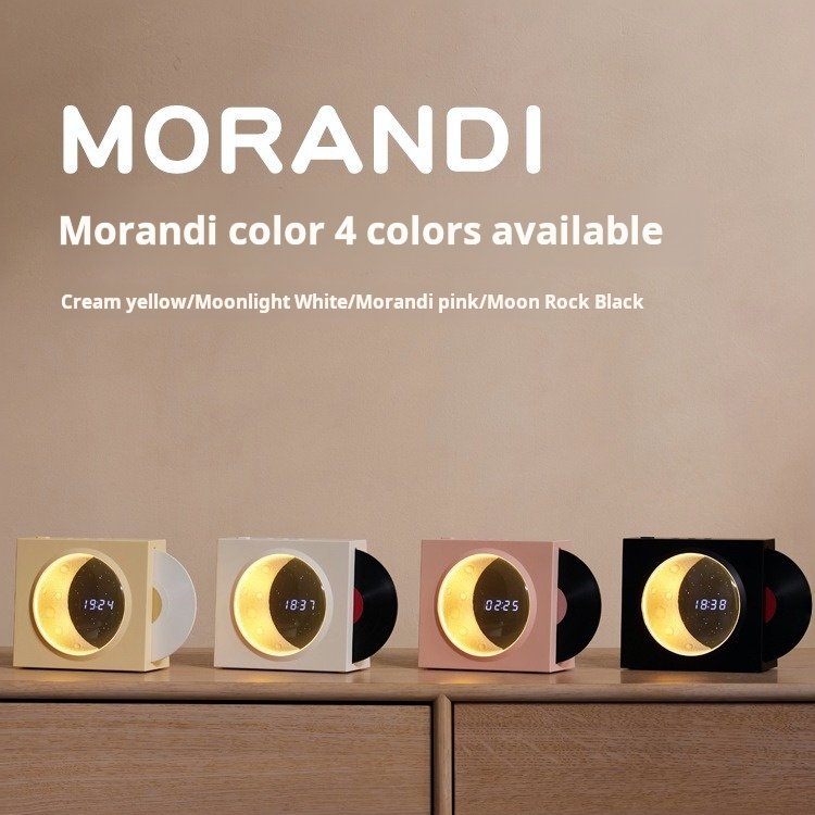 Retro Vinyl Record Player Speaker TF Card Music Bluetooth Audio USB Charging Moon Noise Cancelling TWS Earphones Headphones