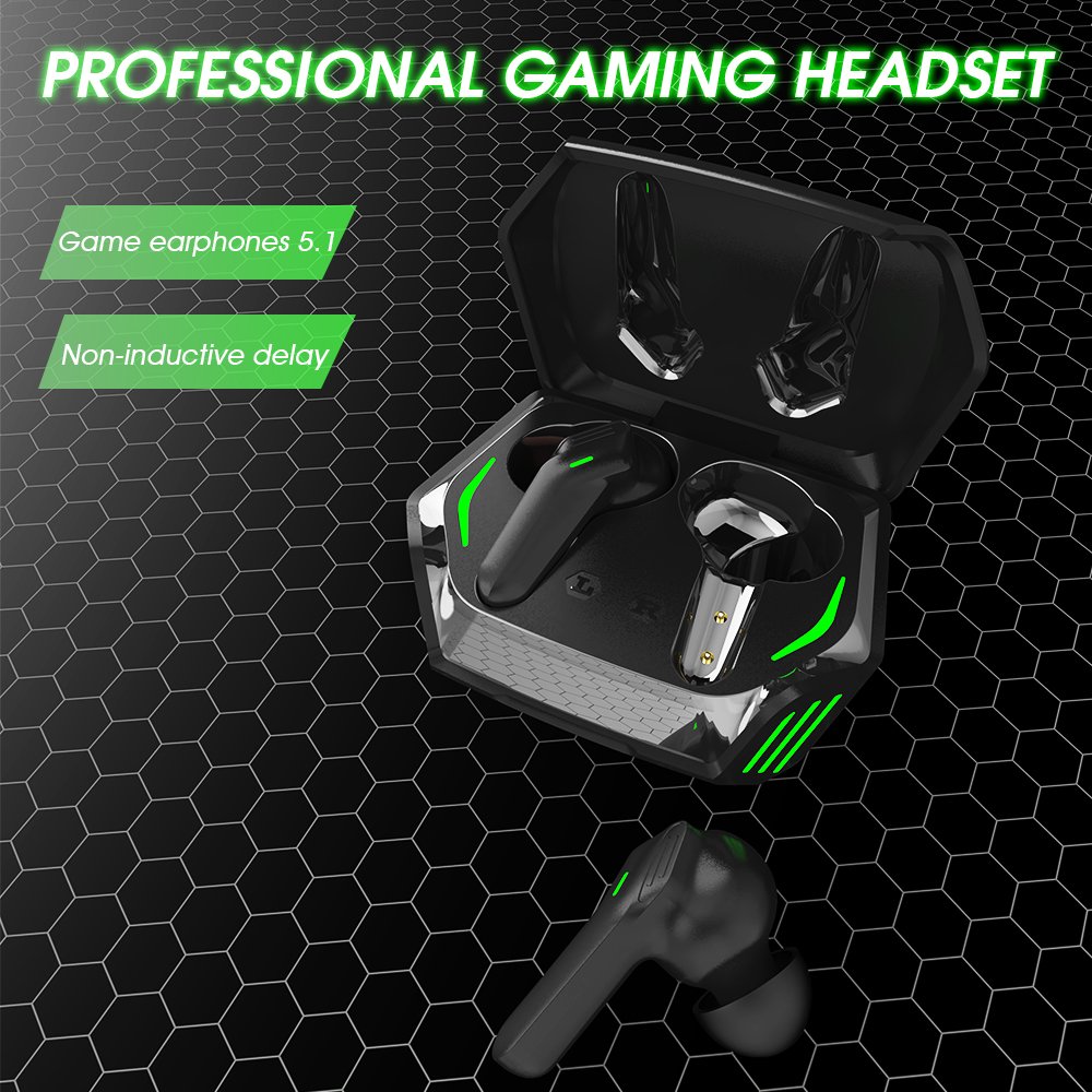 Huien TWS Earphones Wireless Bluetooth 5.3 Gaming Earbuds with IPX4 Waterproof 24 Hrs Playtime Bluetooth Earbuds