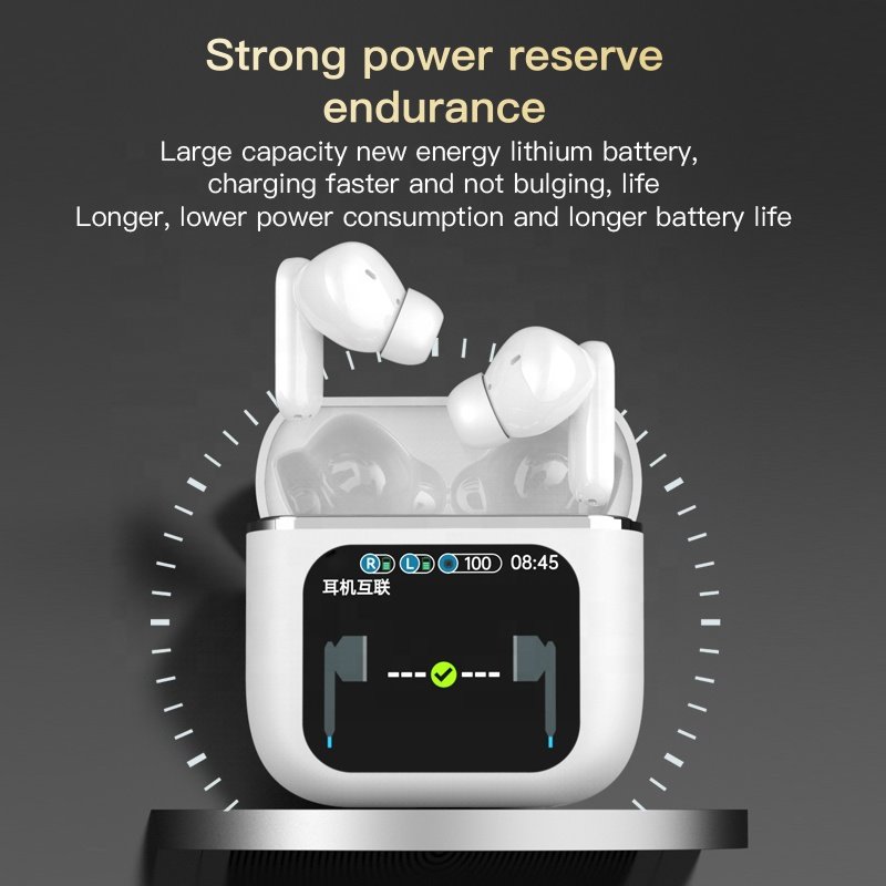 SE60 ANC Earbuds Active Noise Cancelling Earphones 1.83" Color Touchscreen Wireless ENC Gaming Sports TWS Headset BT5.4