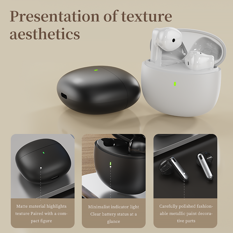 Y60 ENC Noise Cancellaing Wireless Earbuds TWS 4 Mics HiFi Stereo Low Latency Earphones Bluetooth 5.3 Gaming Earbuds