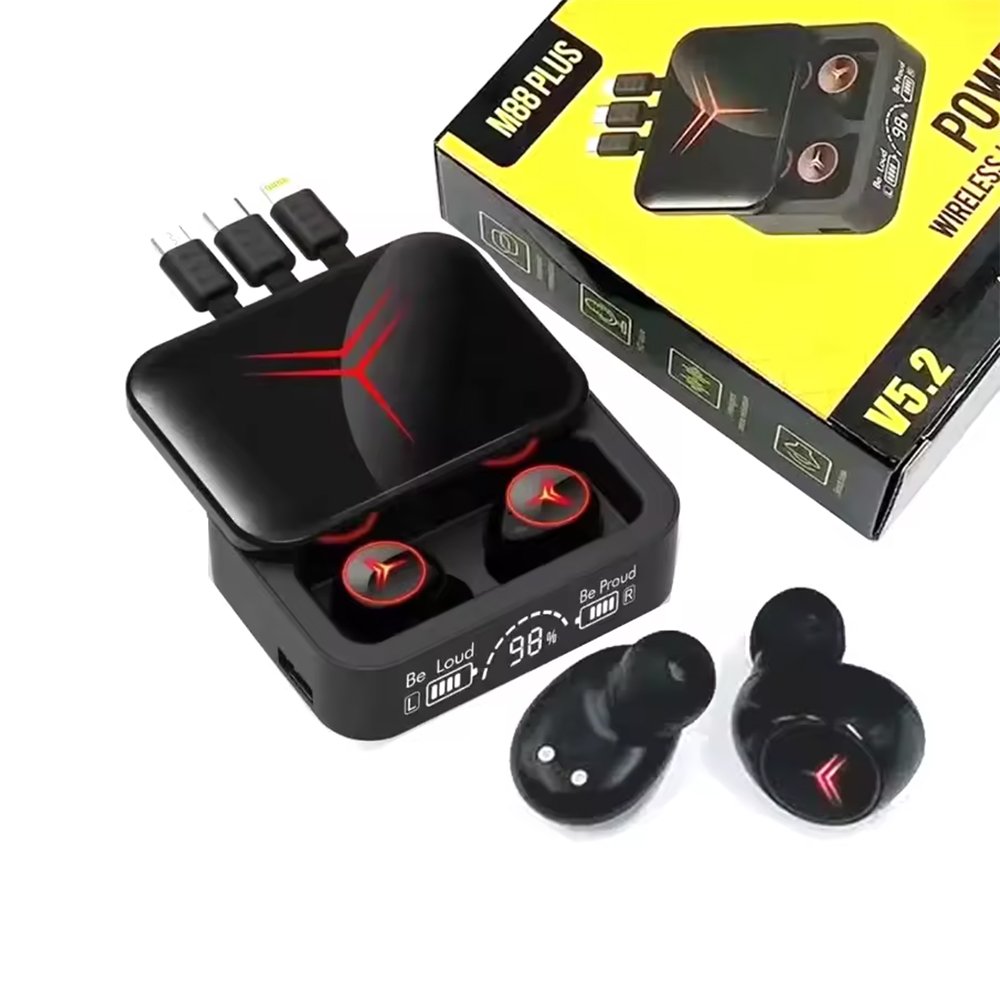 Top-selling game M88 Plus TWS LED Display Wireless Earbuds Gaming in-ear Headphones