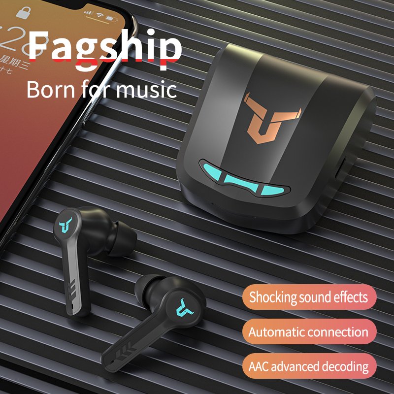 5ms Delay TWS Gaming Earphone Headphone Noise Reduction Earbud IP65 Waterproof Sport Wireless Intercom Headset for Apple Iphone