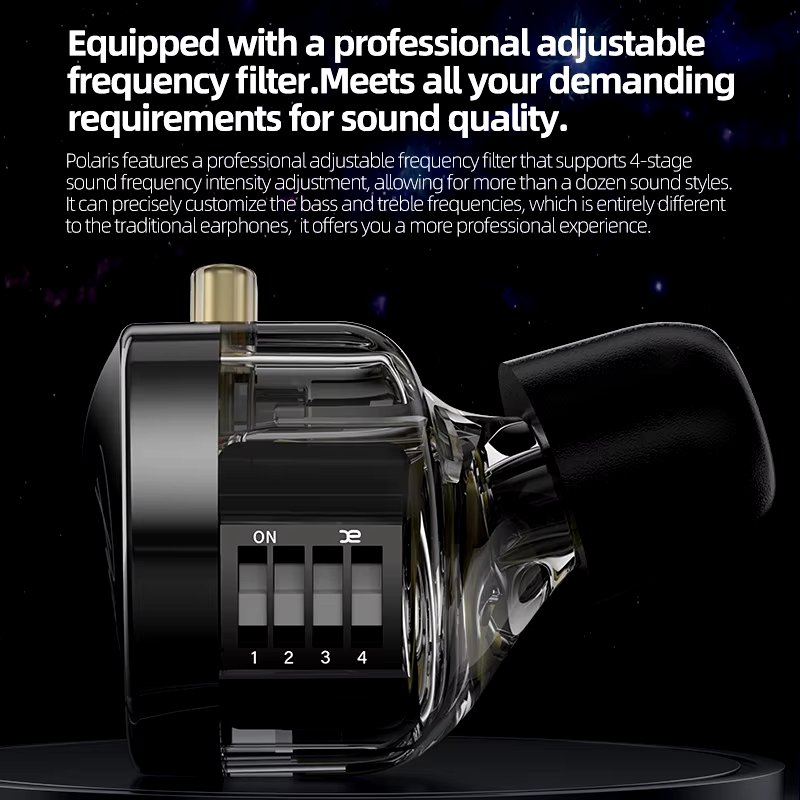 CCA Polaris Sport Stereo Sound Noise Reduction Monitor 4-Level Tuning Switch Headphone HIFI Bass Earbuds Earphones Headset